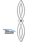 ARTEFERRO Zierelement 14 x 8 /190 mm L�nge 1000 mm, Schmiedeeisen