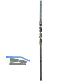 ARTEFERRO Anfangstab mittig gedreht, 20x20 x1200mm, Schmiedeeisen