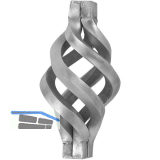 ARTEFERRO Zirbel, Profil 12 x 12 mm, 60 x 125 mm, Schmiedeeisen