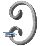 ARTEFERRO C Schnecke, 70 x 110 mm, Schmiedeeisen