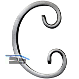 ARTEFERRO C Schnecke, 70 x 105 mm, Schmiedeeisen