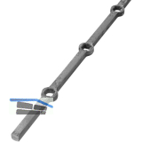 ARTEFERRO Lochstab, eckig 12 x 12mm, Lochabstand 120mm, 2000 mm, Schmiedeeisen