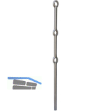 ARTEFERRO Gelochter Steher, � 25 mm, rund mit 3 L�cher, 1200 mm, Schmiedeeisen