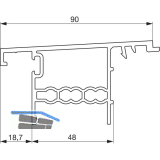 GU Thermostep 164/204 Wetterprofil 179 P1837, FA 28, L=6700 mm, silber eloxiert