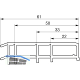 GU Thermostep/Timberstep Zwischenprofil 61 P1846, L=3300 mm, Kunststoff grau