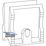 GU-937 HS F�hrung unten einzeln f�r Verbindungsstange 8 mm, Kunststoff schwarz