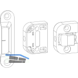 GU HS Mittelverriegelung senkrecht, Fl�gelabstand 28 mm, silber