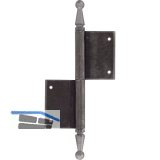 T�rnussband mit Zierkopf, links, 100 x 160 mm, Stahl blank