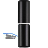 Aufsteckh�lsen flachrund, 16 mm, Aluminium schwarz RAL 9005