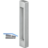 T�rgriff KCH1700, zum Kleben,200 x 26 x 40 mm,Alu Edelstahl-Effekt