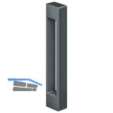 T�rgriff KCH1700, zum Kleben,200 x 26 x 40 mm,Aluminium reingrau matt