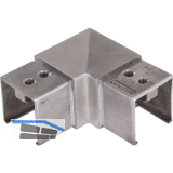 IAM DESIGN Eckbogen f�r Nutrohr eckig 40 x 40 x 1,5 mm,Edelstahl geschliffen V4A
