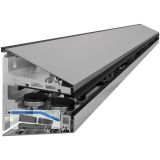 Glasvordachsystem SMART GLASS, Glasbreite 1500 mm, Aluminium Edelstahl-Effekt