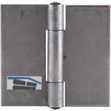 Anschwei�scharnier mit festem Stift, 65 x 60 x 2 mm,Rollen � 9,3 mm, Stahl blank