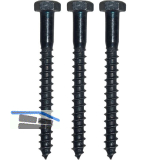 Schraubenset f�r Plattenkegel Kegeldorn � 18 + 20 mm,Schwalben. schwarz verzinkt