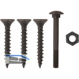 Schraubenset f�r Langband mittig gerollt 400mm, Stahl schwarz verzinkt