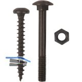 Schraubenset f�r Langband einseitig gerollt 200mm, Stahl schwarz verzinkt