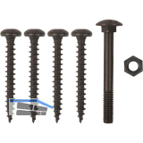 Schraubenset f�r Langband einseitig gerollt 700-1000mm, Stahl schwarz verzinkt