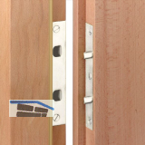 T�rblattsicherung-Set, 140 x 24 x 3 mm eckig, Stahl verzinkt silberf�rbig