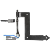 Fensterwinkelband Krems, Eisen schwarz verzinkt, alt geb�rstet*