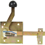 Gartentorfalle mit Schlie�haken, 150 mm, Platte 80 x 80 mm, Stahl gelb verzinkt