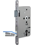 Fluchtt�rschloss B 1201 1-flg. Funktion E, Rundstulp 24mm, PZW,rechts, Edelstahl