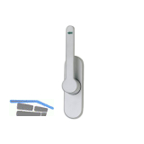 T�rtreibriegel aufliegend Pfeil, rund, links, Hub 25 mm, silber eloxiert