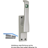 T�rtreibriegel aufliegend Pfeil, eckig, rechts, Hub 23 mm, silber eloxiert