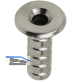 Bodenb�chse ohne Verschluss, 10 mm, H�he 55 mm, Messing vernickelt matt