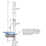 BKS Treibriegelstange 9036, 1385 mm, m. Feder u. Gleitstopfen f�r oben, verzinkt