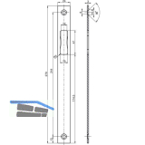 BKS Schlie�blech B 9000 1046, 270 x 24 mm, nur Falle, flach eckig