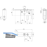 BKS Schaltschloss B1595, Stulp eckig, abgewinkelt 24/110/60 mm, DM 30, Edelstahl