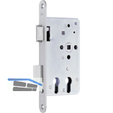 BKS Fluchtt�rschloss 2328 f�r 2 PZ, 1-flg, Funktion E, rechts, Edelstahl