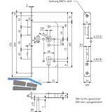 BMH Fluchtt�rhauptschloss 1122, 2-flg. Funktion B/EN 179, rechts, DM65,Edelstahl