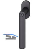 FSB Fenstergriff 34 1108 81415 abschlie�bar ovale Rosette,Aluminium schwarz matt