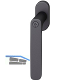 FSB Fenstergriff 34 1289 81415 abschlie�bar ovale Rosette,Aluminium schwarz matt