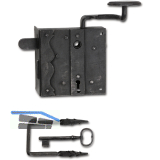 Rustikales Schlossset Melk PZ, rechts, DM 70, Eisen verzinkt geschw�rzt