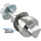 Einsatz f�r Blechmontagezylinder Dreikant 8mm,L�nge 25mm,Zinkdruckguss verchromt