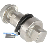 Einsatz f�r Blechmontagezylinder Vierkant 8mm, L�nge 25mm, Edelstahl