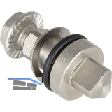 Einsatz f�r Blechmontagezylinder Dreikant 8mm, L�nge 25mm, Edelstahl