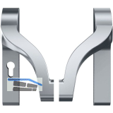 ECO Stangengriff EPN 900 IV PZ 92, 30� Drehwinkel, Alu silber beschichtet