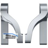 ECO Stangengriff EPN 900 IV UG, 45� Drehwinkel, Alu silber beschichtet