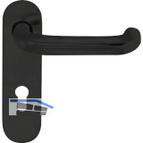 BKS Dr�ckerlochteil B 72110 mit Kurzschild PZ 72 mm, f�r au�en rund, schwarz