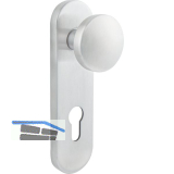 BKS Knopfkurzschild f�r au�en, B 72610, silber eloxiert