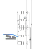MACO MFV-Schloss Z-TF PT MF-i.S, DM 65,Stulp 2400 x 16 x 3 mm eckig,silberf�rbig