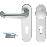 ECO Wechselgarnitur D 110/KS Kurzschild PZ 72, TS 40-66mm, silber eloxiert