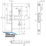 BMH Fluchtt�rschloss 1759, DM 65, Stahl verzinkt