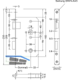 BMH Einstemmschloss Meisterst�ck WC, rechts, Dorn 65, Rundstulp 20mm, Edelstahl