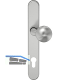 ECO Fluchtt�r-Halbgarnitur EPN 900 RR, Knopf, Langschild K160, EN 1125, silber