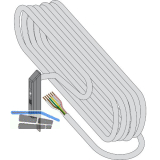 Kabel�bergang Rahmenteil STV-K� T1 f�r externes Netzteil inkl. 4 m Kabel